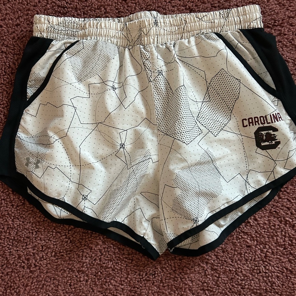 Under Armour USC Gamecock Women's White and Black Athletic Shorts